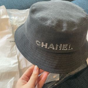 Chanel 22p Black Denim Cloche Hat